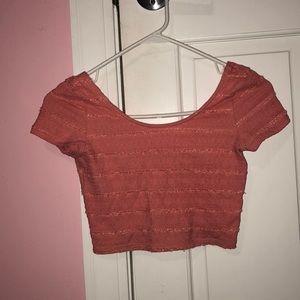 Pink lace cropped top from Aeropostale